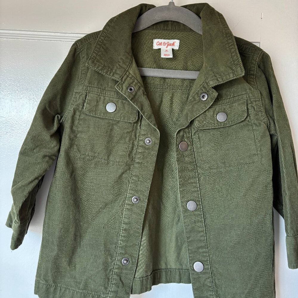 Cat & Jack Boys' Long Sleeve Corduroy Button-Down Shirt Size- 2T , Color: Green